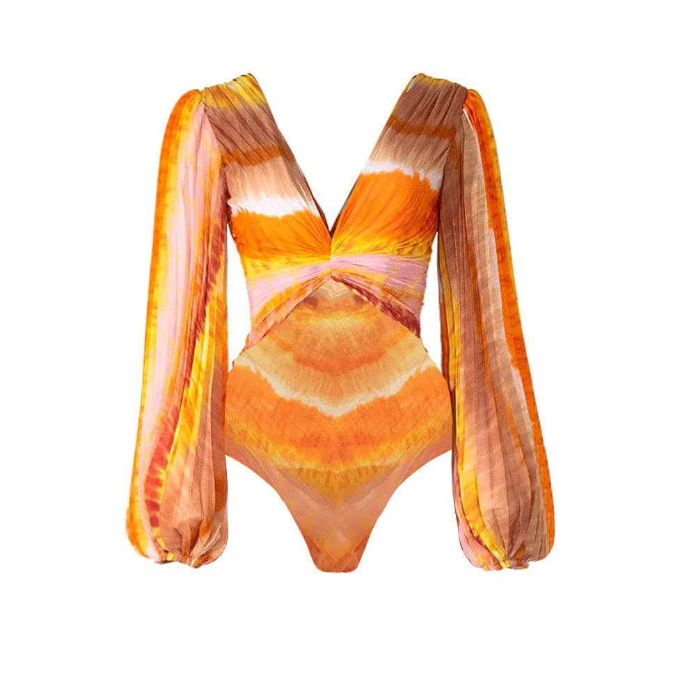 Ombre Monokini With Skirt Set